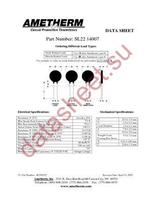 SL22 14007 datasheet  